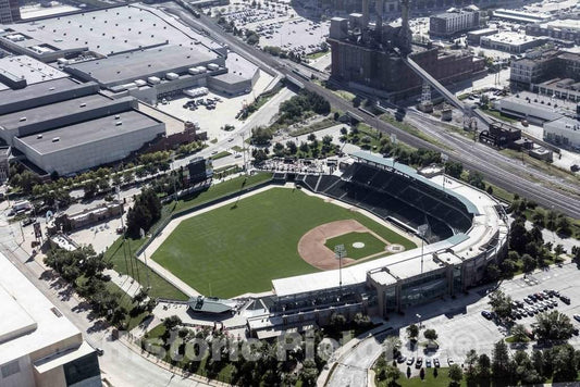 Photo- Aerial View of Indianapolis, Indiana, with a Focus on Victory Field, a Ballpark That is Home to The Minor-League Indianapolis Indians of The International League