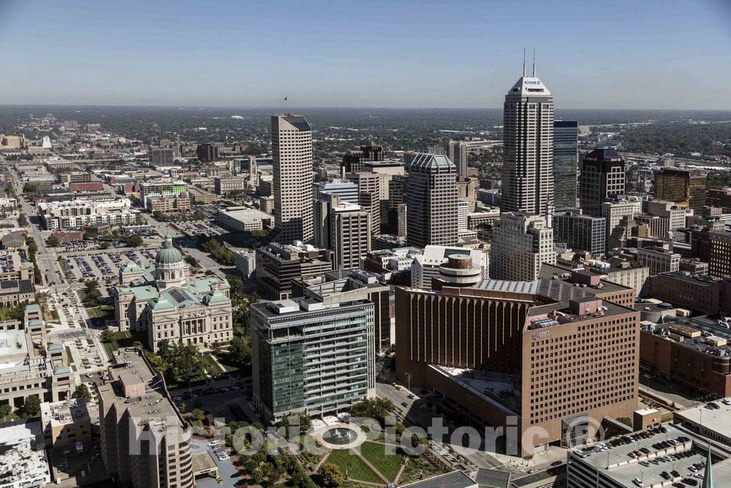 Photo- Aerial View of Indianapolis, Indiana 2 Fine Art Photo Reproduction