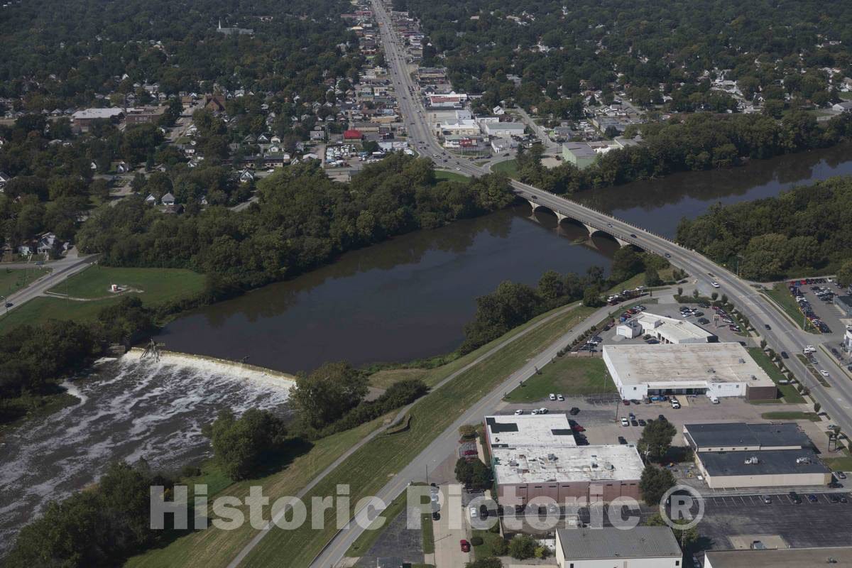 Photo - Aerial View of Falls on The White River on The Northwest Side of Indianapolis, Indiana- Fine Art Photo Reporduction