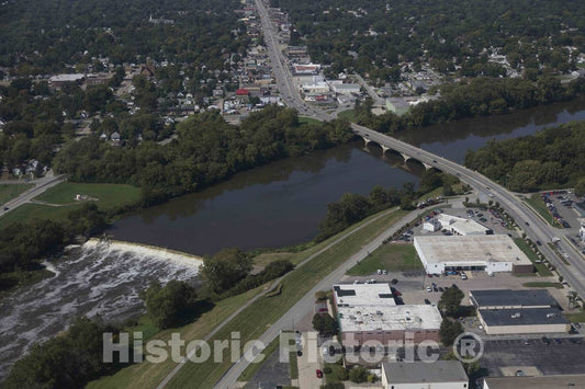 Photo - Aerial View of Falls on The White River on The Northwest Side of Indianapolis, Indiana- Fine Art Photo Reporduction