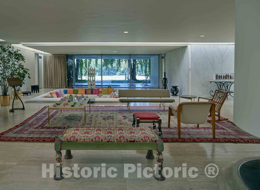 Photo- Part of The Living Room and a recessed Area That The Family Called The Conversation Pit at The Miller House 1 Fine Art Photo Reproduction