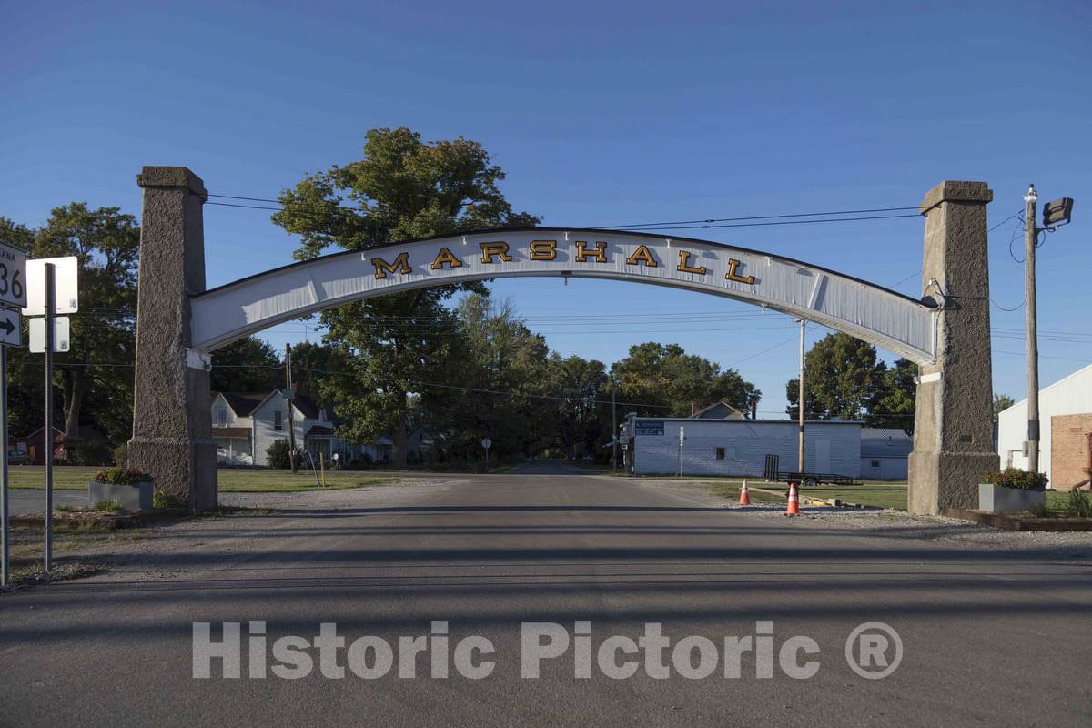 Photo - The Welcome-to-Marshall Arch in That Small Town in Parke County, Indiana- Fine Art Photo Reporduction