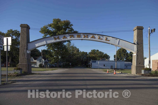 Photo - The Welcome-to-Marshall Arch in That Small Town in Parke County, Indiana- Fine Art Photo Reporduction