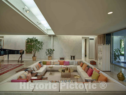 Photo - The recessed Conversation Pit, as The Family Called it, at The Miller House- Fine Art Photo Reporduction
