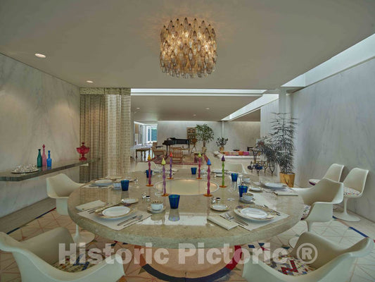 Photo- Dining Area at The Miller House, considered a Modern-architecure gem Designed by Finnish-American Architect Eero Saarinen and Completed in 1957 in Columbus 1