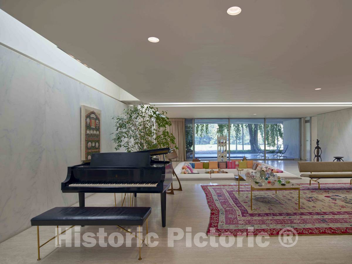 Photo- Part of The Living Room and a recessed Area That The Family Called The Conversation Pit at The Miller House 4 Fine Art Photo Reproduction