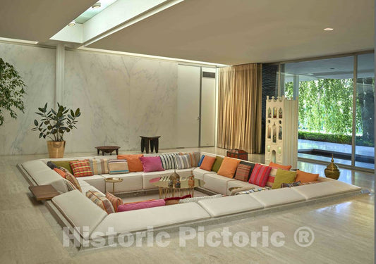 Photo - Living-Room recessed Area That The Family Called The Conversation Pit at The Miller House- Fine Art Photo Reporduction