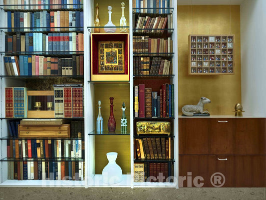 Photo- Books and Family heirlooms, Many Collected on The Family's Overseas Trips, at The Miller House 3 Fine Art Photo Reproduction