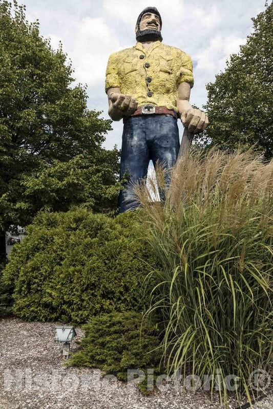 Photo - Statue of Lumberjack Paul Bunyan, a Giant (Literally) of American Folklore, in Muncie, Indiana- Fine Art Photo Reporduction
