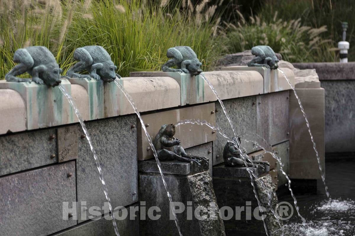 Photo - A Portion of Sculptor Edith Barretto Stevens Parsons's 1937" Frog Baby Fountain on The Campus of Ball State University in Muncie, Indiana- Fine Art Photo Reporduction