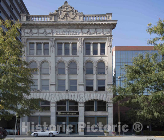 Photo - Designed by Fort Wayne Architects John F. Wing and Marshall S. Mahurin, The Elektron Building was erected in 1893- Fine Art Photo Reporduction