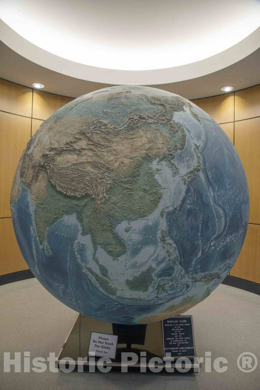 Photo - A Large Globe of The Earth at The Allen County Public Library in Fort Wayne, Indiana- Fine Art Photo Reporduction