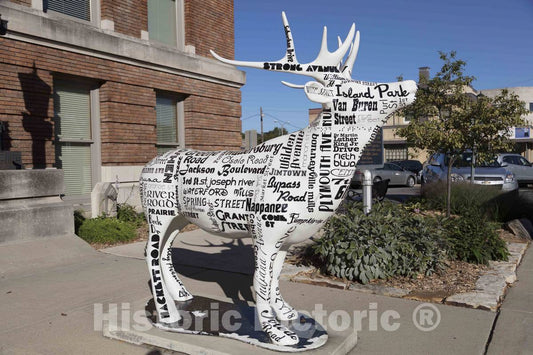 Photo- Many U.S. Cities Have Adopted one Animal or Another as a Theme for Much of Their Public Art and Elkhart, Indiana's elk, Serves The Purpose and is a Handy Play on Words