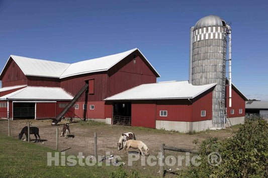 Photo- an Amish Farm, evident from The Absence of Electric Wires on The Property, in Elkhart County, Indiana, Near The Town of Middlebury 1 Fine Art Photo Reproduction