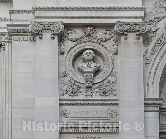 Photograph- Architectural Detail of The United States' First President, George Washington, from The Allen County Courthouse in Fort Wayne, Indiana, Designed by Brentwood S. Tolan of Fort Wayne