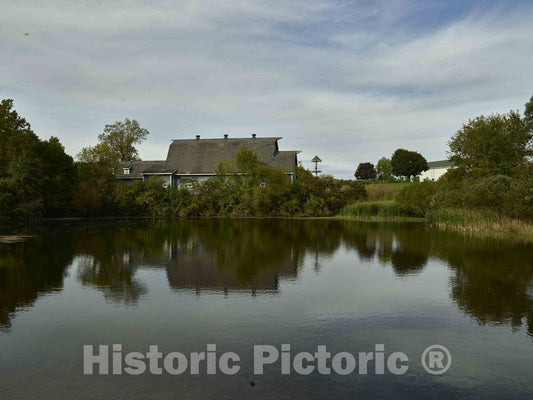 Photo - Pondside View of The Performing-Arts Center in St. Patrick's Park, a County Park in South Bend, Indiana, That was Once a Large Dairy Farm- Fine Art Photo Reporduction