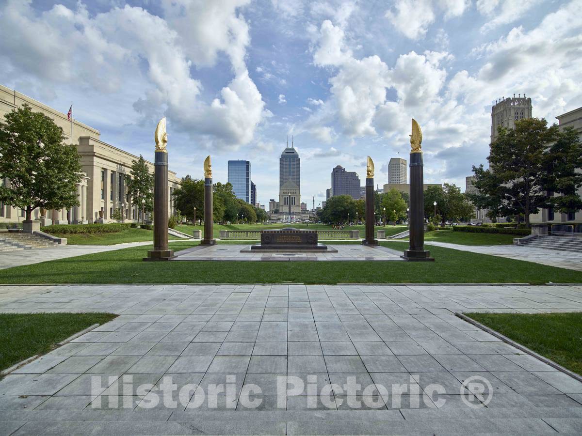 Photo - The Indiana World War Memorial Plaza in Indianapolis, Indiana, Originally Built to Honor The Veterans of World War I- Fine Art Photo Reporduction
