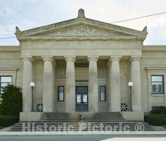 Photo - The Muncie Public Library Building in Muncie, Indiana- Fine Art Photo Reporduction
