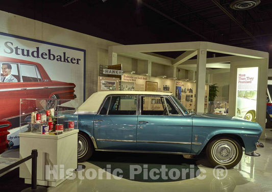 Photograph- The 1966 Studebaker Cruiser, the last Studebaker automobile to roll off the assembly line, is displayed at the Studebaker Museum in South Bend, Indiana, that presents a variety of