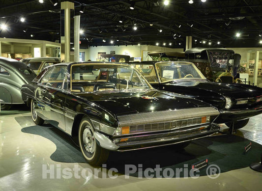 Photo - A 1962 Sceptre prototype automobile at the Studebaker Museum in South Bend, Indiana, that presents a variety of automobiles, wagons, carriages- Fine Art Photo Reporduction