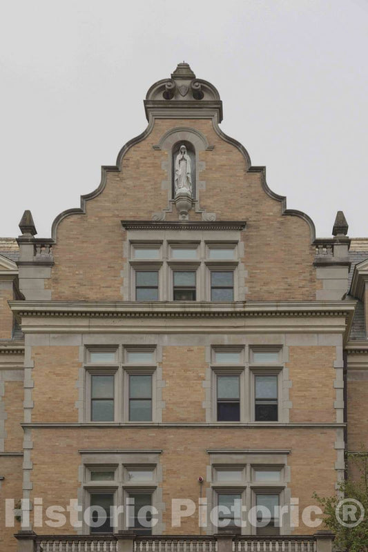 Photo - A Statue of Mary, whom Christians Believe to Have Been The Mother of Jesus, Looks Down from Holy Cross Dormitory at Saint Mary's College, a Four-Year, Catholic