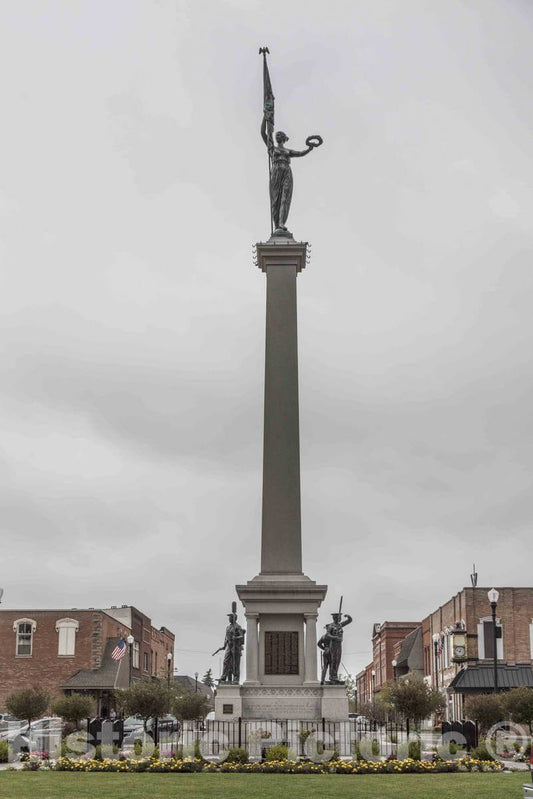 Photo - A Monument commemorating The United States Civil War of The 1860s was Designed by E.M. Heltzer and Dedicated in 1917 in Angola, Indiana- Fine Art Photo Reporduction