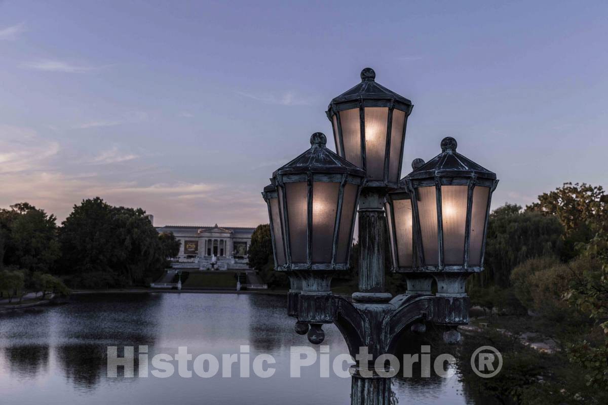 Photo - Dusk-time View of The Cleveland Museum of Art from Wade Lagoon in Cleveland, Ohio- Fine Art Photo Reporduction