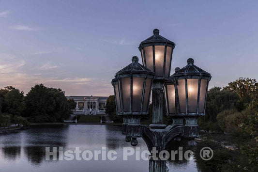 Photo - Dusk-time View of The Cleveland Museum of Art from Wade Lagoon in Cleveland, Ohio- Fine Art Photo Reporduction