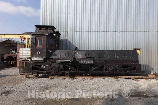 Photo- an electrically Powered shunt Locomotive; Part of President Rick Rowlands' and Other Youngstown Steel Heritage Foundation Members' Collection of Heavy Equipment