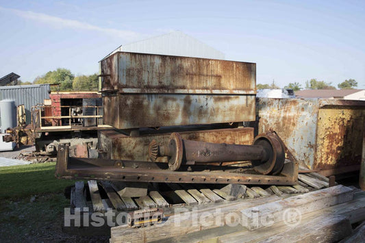 Photograph- Miscellaneous steam-Engine Components on The Back lot at The Youngstown Steel Heritage Museum; Part of President Rick Rowlands' and Other Youngstown Steel Heritage Foundation