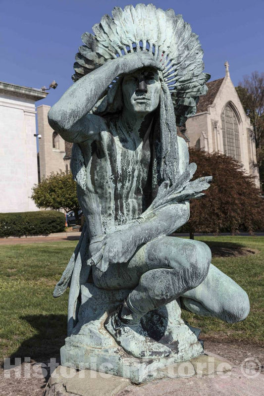 Photo - Statue of an American Indian Outside The Butler Institute of American Art in Youngstown, Ohio, was The First Museum Dedicated Exclusively to American Art