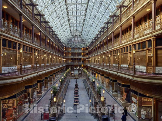 Photo - The Arcade in Downtown Cleveland, Ohio, is a Victorian-era Structure of Two Nine-Story Buildings- Fine Art Photo Reporduction