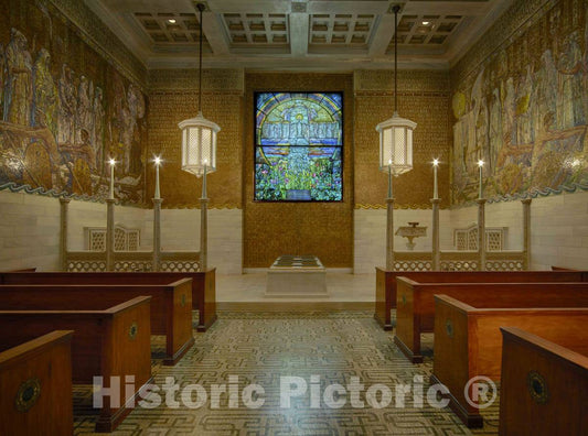 Photo - Interior of The Wade Memorial Chapel, Designed by Louis Tiffany, at Lake View Cemetery in Cleveland, Ohio- Fine Art Photo Reporduction