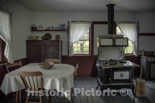 Photograph - Farmhouse Kitchen at Yoder's Amish Home, an Authentic Amish Farm That Began Accepting Visitors in 1983 Near Walnut Creek in Central Ohio, Along The Amish Country Byway 1
