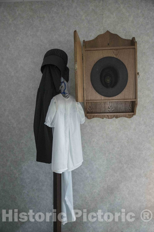 Photo- Hangar and hat-Block Form Inside The Farmhouse at Yoder's Amish Home, an Authentic Amish Farm That Began Accepting Visitors in 1983 Near Walnut Creek in Central Ohio