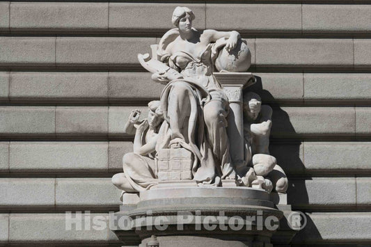 Photo- Sculpture That is Part of The Cleveland Public Library's Main Building in Cleveland, Ohio 1 Fine Art Photo Reproduction