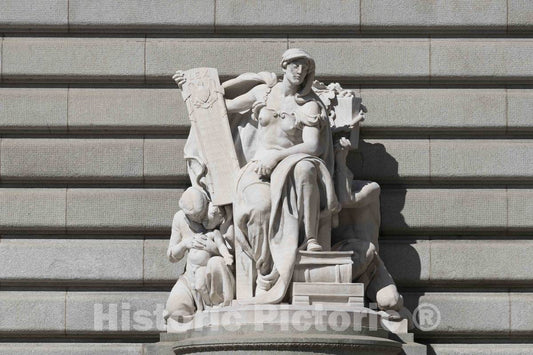 Photo- Sculpture That is Part of The Cleveland Public Library's Main Building in Cleveland, Ohio 2 Fine Art Photo Reproduction