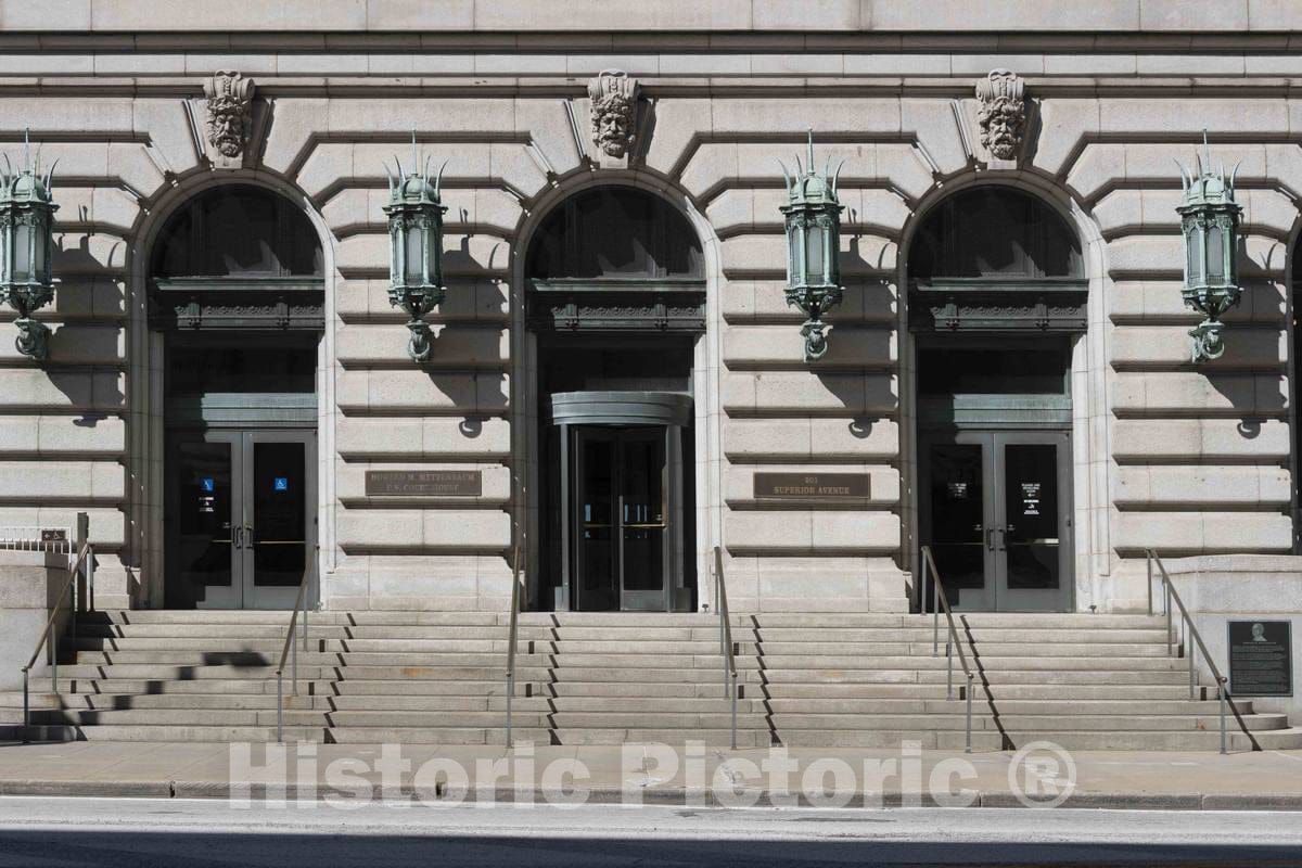 Photo - Entrance to The Cleveland Public Library's Main Building in Cleveland, Ohio- Fine Art Photo Reporduction