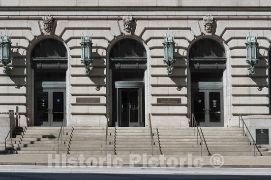 Photo - Entrance to The Cleveland Public Library's Main Building in Cleveland, Ohio- Fine Art Photo Reporduction