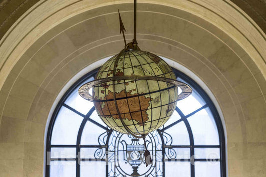Photo - Chandelier-Like Globe Inside The Cleveland Public Library's Main Building in Cleveland, Ohio- Fine Art Photo Reporduction