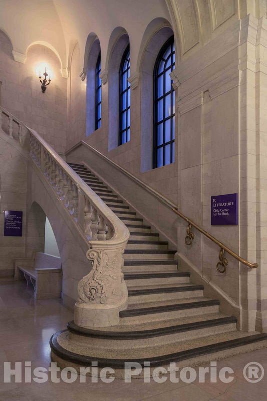 Photo - Marble Staircase Inside The Cleveland Public Library's Main Building in Cleveland, Ohio- Fine Art Photo Reporduction