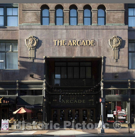Photo - Entrance to The Arcade in Downtown Cleveland, Ohio, which is a Victorian-era Structure of Two Nine-Story Buildings- Fine Art Photo Reporduction