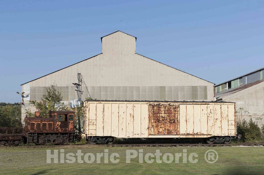Photo- Rusted former steel-mill trains, exhibited by the Mahoning Valley Railroad Heritage Association at the Jim Marter Yard in Mahoning County, Ohio 1 Fine Art Photo Reproduction