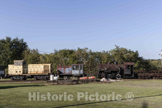 Photo- Rusted former steel-mill trains, exhibited by the Mahoning Valley Railroad Heritage Association at the Jim Marter Yard in Mahoning County, Ohio 2 Fine Art Photo Reproduction