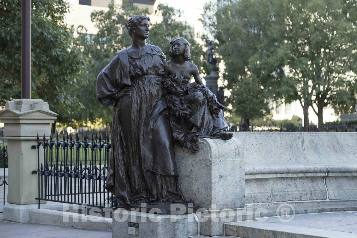 Photograph - Part of a statuary group dedicated to President William McKinley, an Ohioan, outside the Ohio Statehouse, the name for the state capitol used locally, in Columbus, Ohio 2