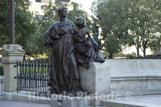 Photograph - Part of a statuary group dedicated to President William McKinley, an Ohioan, outside the Ohio Statehouse, the name for the state capitol used locally, in Columbus, Ohio 2