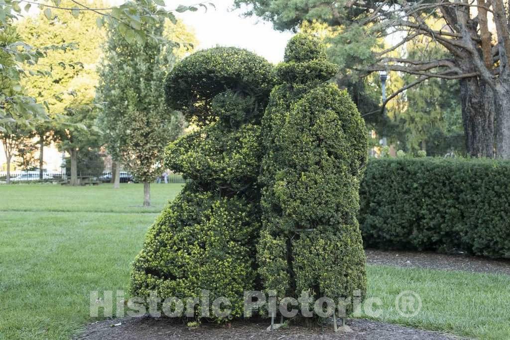 Photograph - This and Other Clipped Shrub Figures in The Topiary Garden in Downtown Columbus, Ohio, at The Old Deaf School Park, were Created to Represent Those in a Classic Painting 3