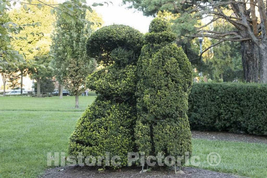Photograph - This and Other Clipped Shrub Figures in The Topiary Garden in Downtown Columbus, Ohio, at The Old Deaf School Park, were Created to Represent Those in a Classic Painting 3