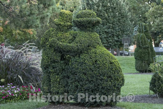 Photograph - This and Other Clipped Shrub Figures in The Topiary Garden in Downtown Columbus, Ohio, at The Old Deaf School Park, were Created to Represent Those in a Classic Painting 4