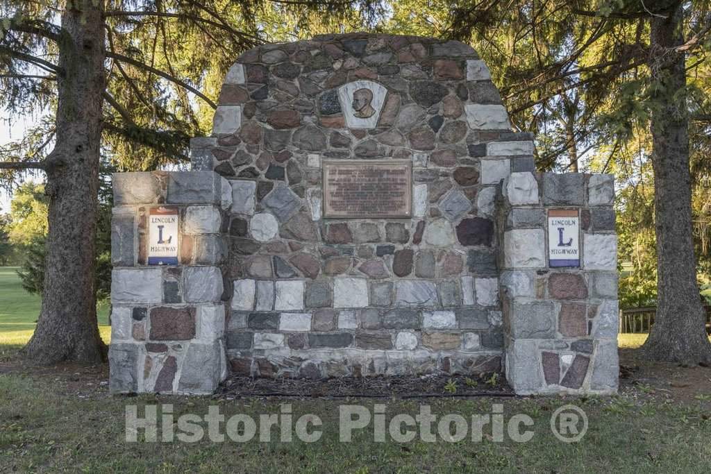Photo- The Hopley Monument in Bucyrus, a Small City in Central Ohio That Lies Along The Historic, Originally Two-Lane, Highway That was The First U.S. Roadway, Numbered U.S